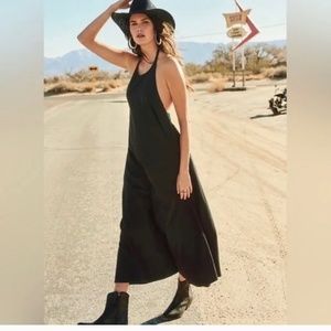 NWT FREE PEOPLE BLACK BUTTON BACK DRESS - SIZE LG